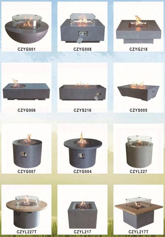 Concrete Grc, Gfrc Rectangle Gas Fire Pit Table, Burning Table Using Propane and Nature Gas