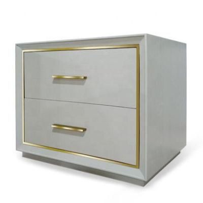 Modern Bedside Table 2 Drawers Storage Lamps Bedroom Nightstands