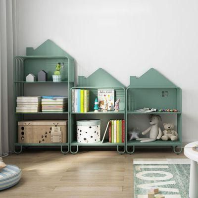 Steel Library Mobile Child Book Shelf in Green with 3 Shelf