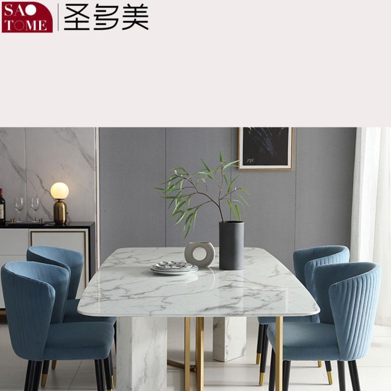 Modern Rock Furniture Stainless Steel Titanium Dining Table