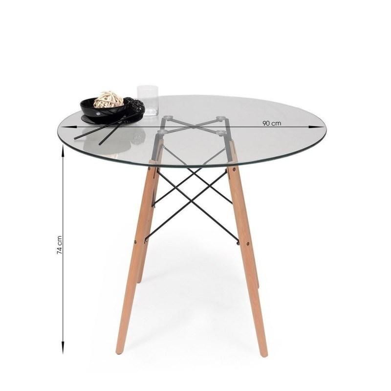 Modern Style Table Kitchen Dining Room Coffee Table with Wood Legs