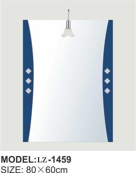 Hangzhou Manufacture Retro Pattern Square Single Coated Bathroom Mirror with Lighting