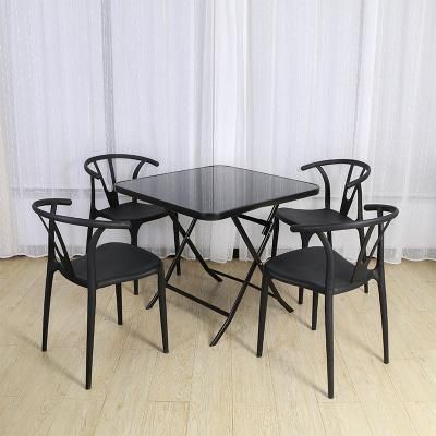 Modern Balcony Small Table and Chair Tea Table Tea Shop Chair Outdoor Leisure Dining Courtyard Table and Chair Three-Piece Set