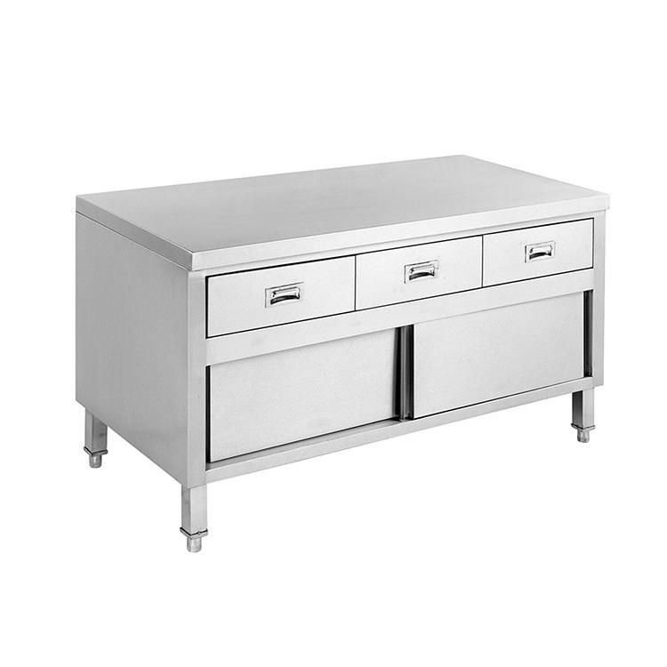 Commercial Kitchen Metal Drawer Storage Cabinet with Sliding Doors