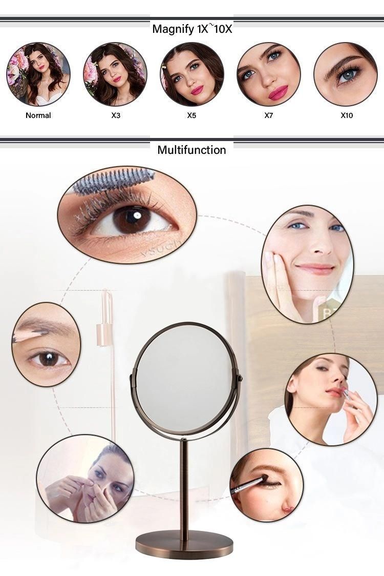 Magic Standing Makeup Artist Fancy Round Mirror 2019 Make up Cosmetic Face Magnification 360 Mirror 5X (SE-104B)