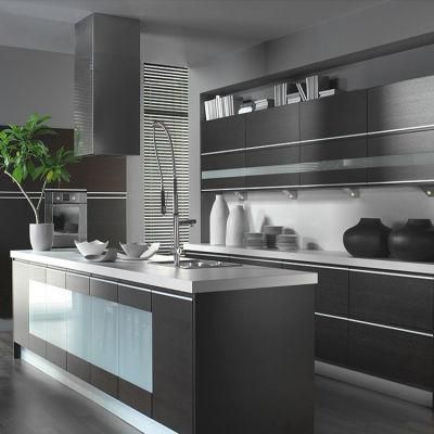 Factory Price Moisture-Proof Metal Frame Cabinets Modern Black Waterproof Aluminum Profiles Kitchen Cabinet Designs