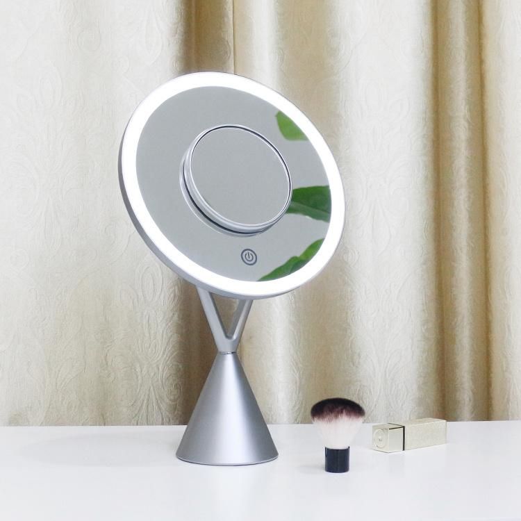 New Style 5X Magnifier Touch LED Round Table Makeup Mirror