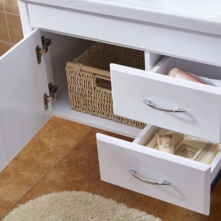 Modern Floor-Mounted MDF/PVC Bathroom Storage Cabinet with Mirror