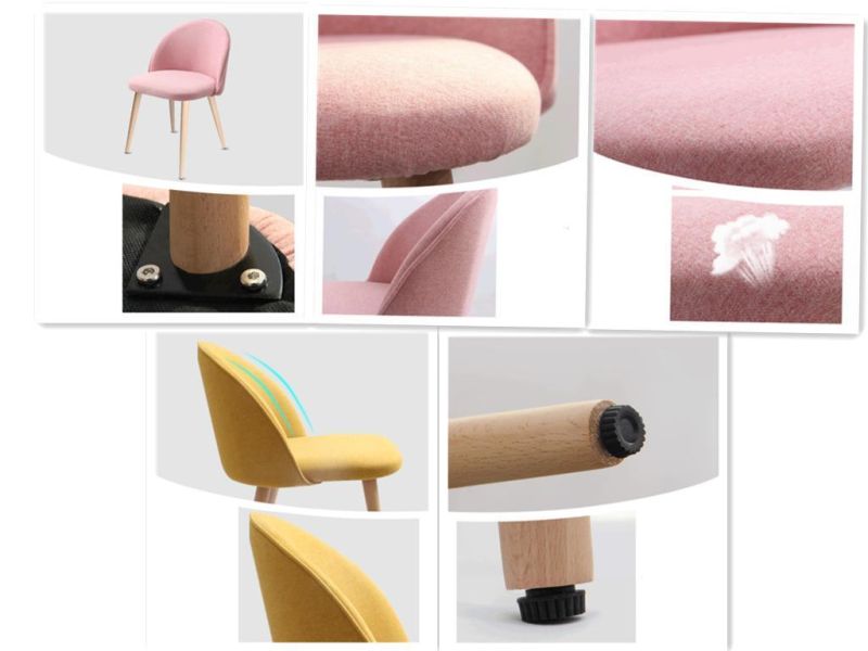 Nordic Simple Backrest Bedroom Book Celebrity Negotiation Makeup Cute Stool Upholstered Fabric Velvet Dining Chair