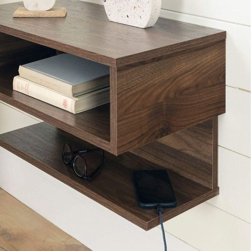 Modern Style Bedside Table Wall Mount Nightstand Floating End Table for Bedroom