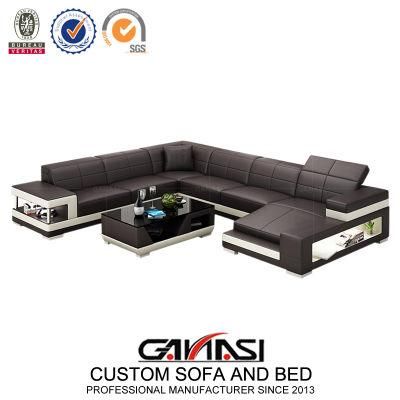 European Wholesale Black Leather Modern Sofa for Sale