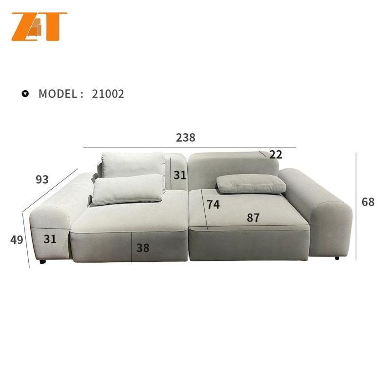 Contemporary Home Couch Modern Soft Seating for Living Room Furniture Set Nordic Simple Living Room Latex Fabric Sofa (21002)