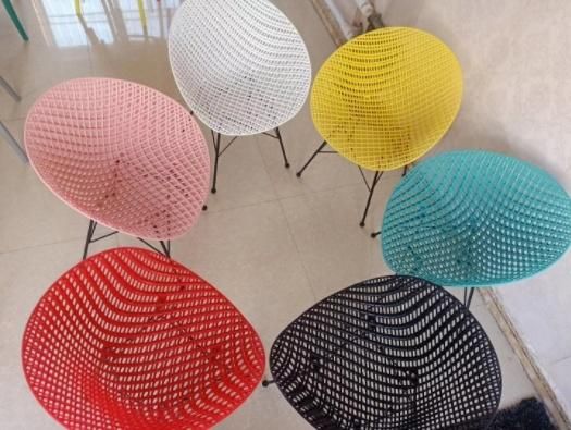 Plastic Armchair Beech Metal Legs Restaurant Chairs