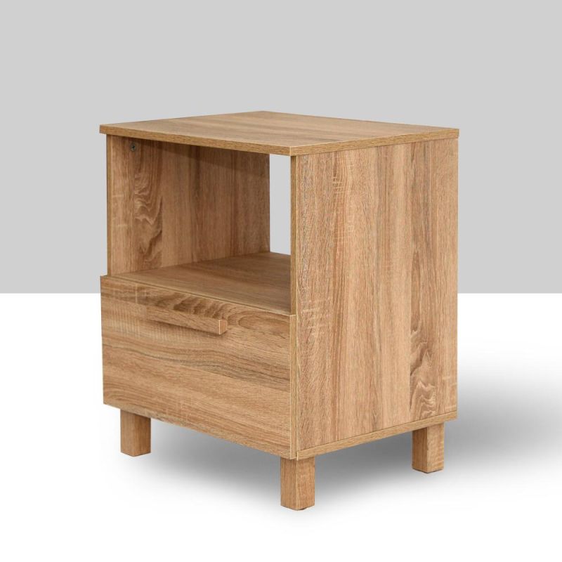 Easy Assemble Nightstand with 1 Drawer Bedside Bedroom Furniture