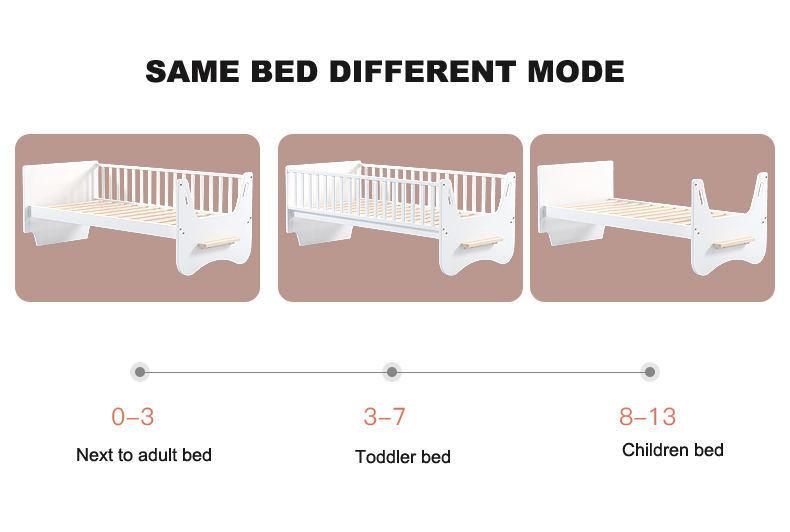 Modern Design Customizable High Guard Wooden Kids Bed