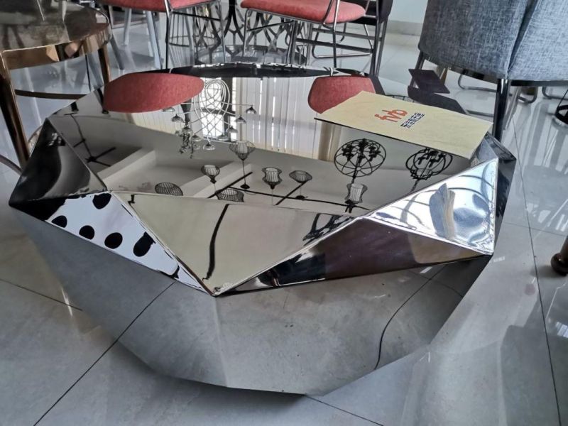 Geometric Customized High-End Stainless Steel Home Office Coffee Table