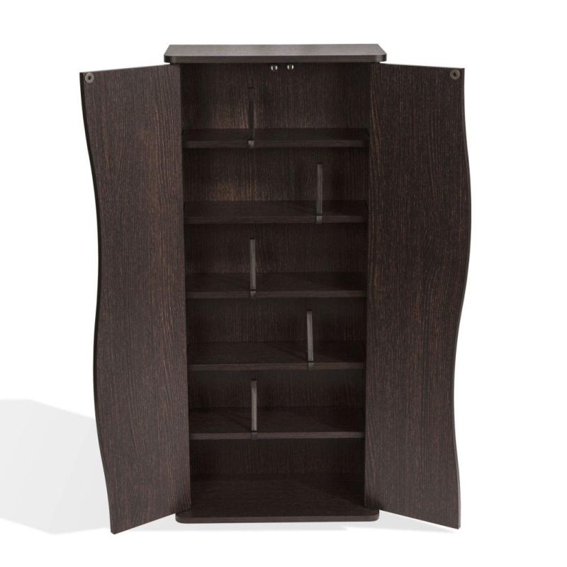 Media Storage Cabinet - Holds 198 CDS, or 88 Dvds or 108 Blu-Rays, 4 Adjustable and 2 Fixed Shelves 83035729 in Espresso