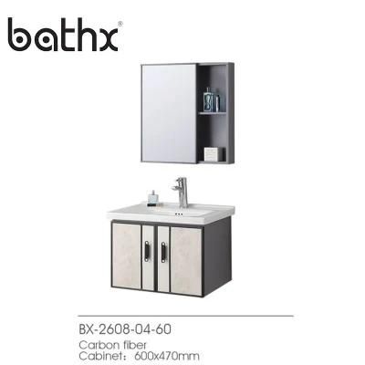 Waterproof Bathroom Vanity with Mirror Carbon Fiber Cabinet Modern Household Furniture