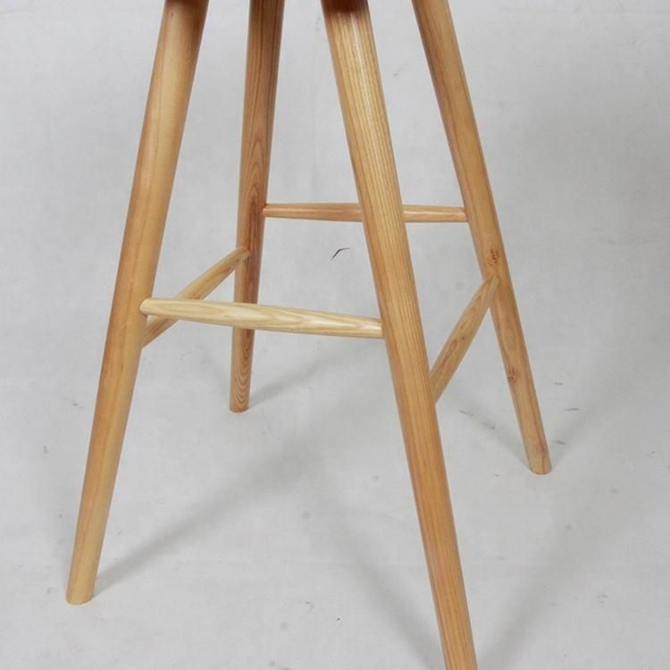 Modern High Bar Counter Stool Solid Wood Dining Chair