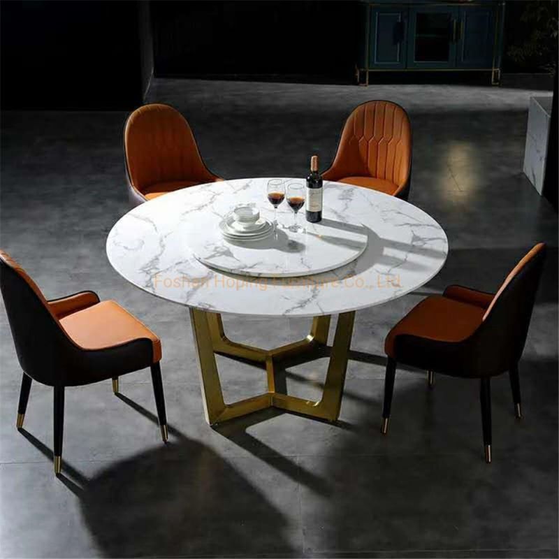 Banquet Hall Event Dinner Chair Furniture Marble Glass Top Wedding Table Decor Hotel Restaurant and Coffee Shop Round Dining Table