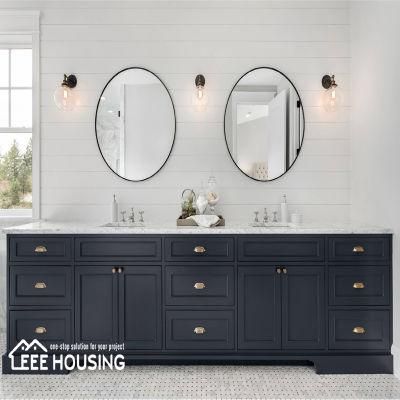 Large Storage Modern Design Solid Wood Ceramic Basin Master Bathroom Vanity Custom Made in China