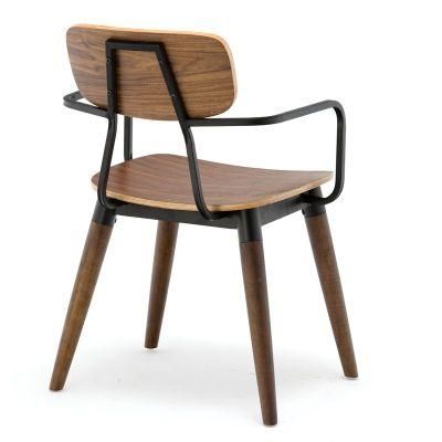 Modern Commercial Furniture Solid Wood Frame Restaurant Chair with Leather Seat