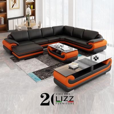 China Modern New Italy Design Sectional Home Furniture Leather Sofa