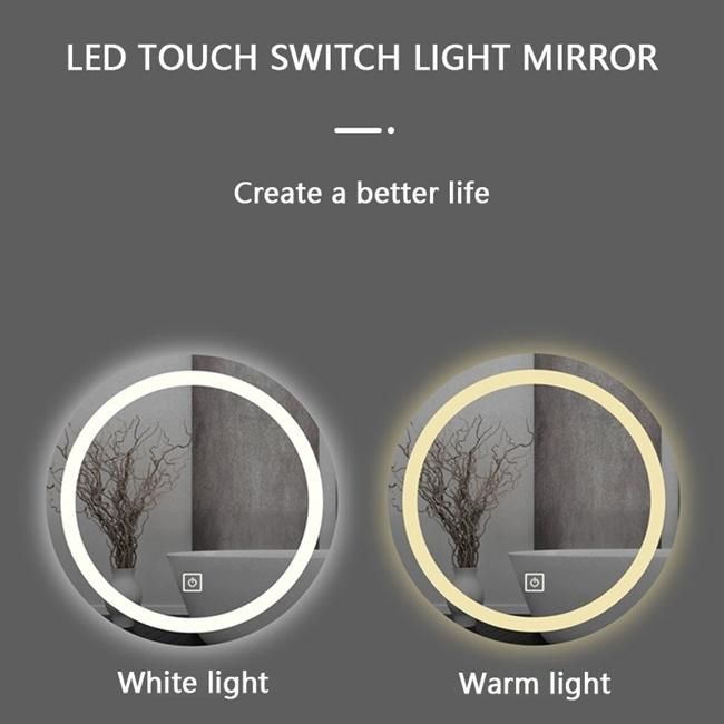 5mm Wall Mirror 3000K -5000K Dimmable LED Lighted Makeup Nightlight Mirror Bathroom Mirror