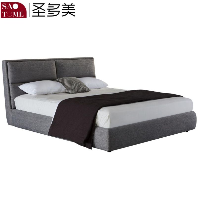 Grey Customized Modern Wooden Home Furniture Adult Bed