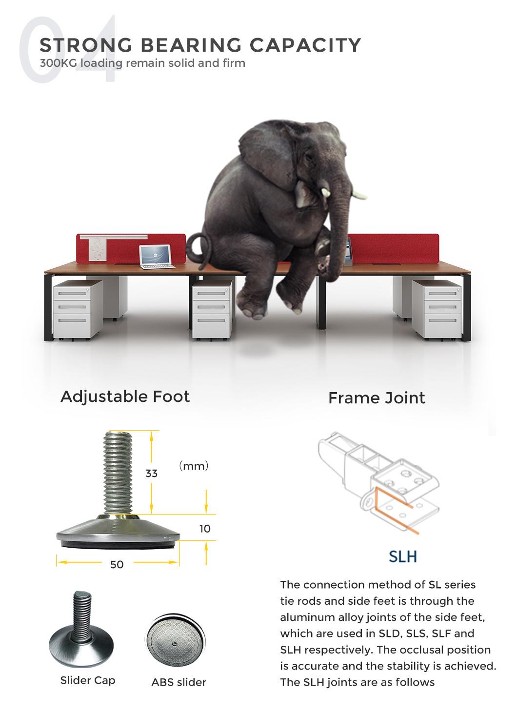 Simple Modern Style Extra Long Double Workstation Computer Table for 8 Person