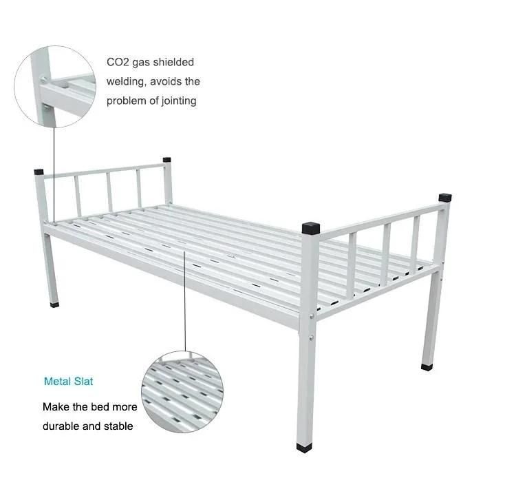 Single Person School Furniture Student Dormitory Metal Bed