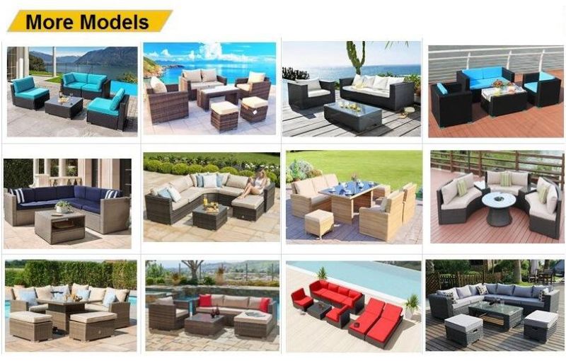 Modern Patio Hotel Outdoor Rattan Garden Wicker Sofa Set Furniture