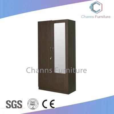 Wholesale Cheap Modern Melamine Wooden Bedroom Wardrobe with Mirror (CAS-BD1815)