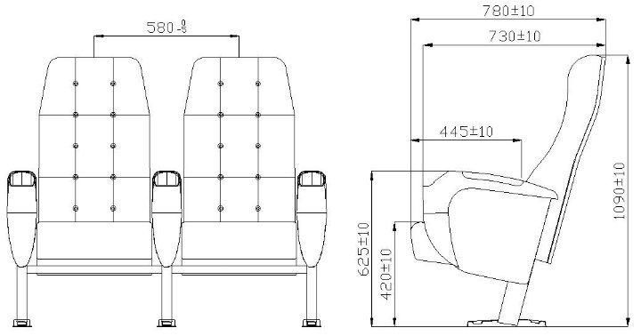 Economic 2D/3D Leather VIP Movie Theater Auditorium Cinema Couch