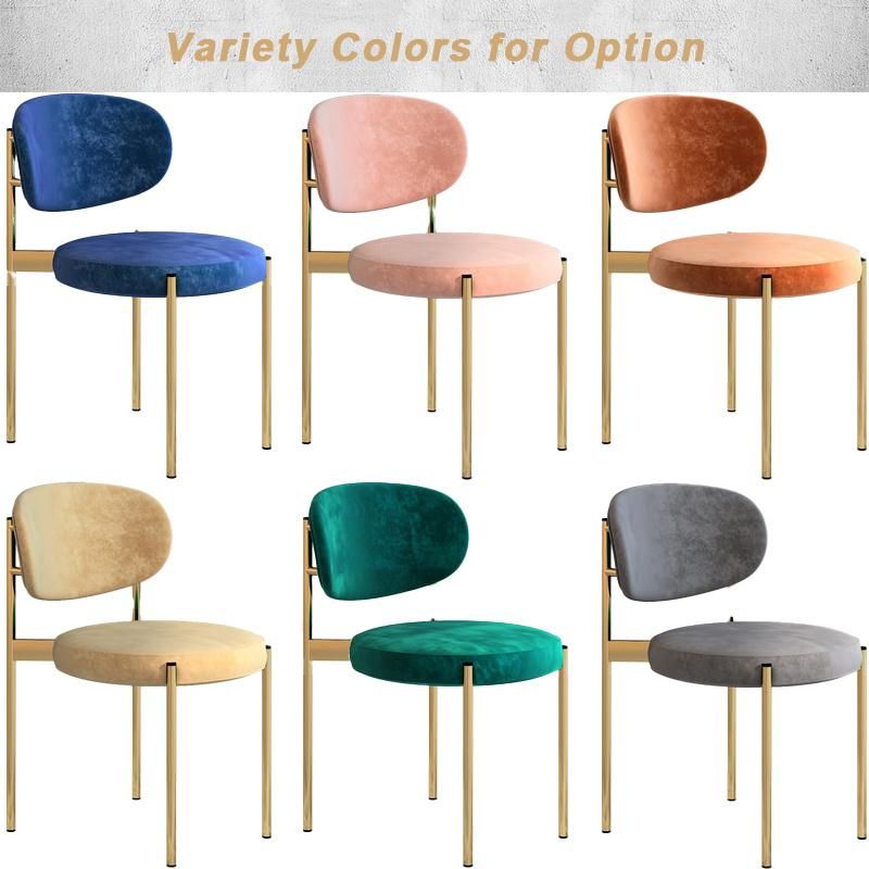 Modern Restaurant Chair Wedding Chair Commercial Furniture Velvet Golden Dining Chair