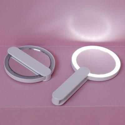 Foldable Hand Mini Makeup LED Travel Pocket Mirror for Beauty Cosmetic