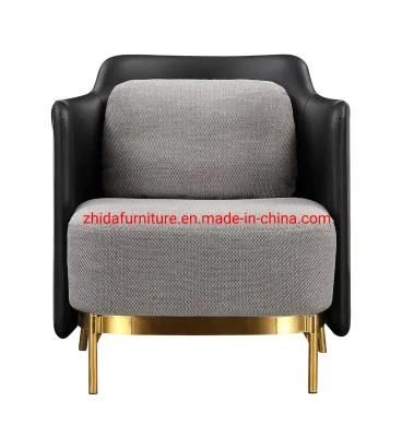 Modern Design Genuine Leather Living Room Metal Chair for Coffee Shop