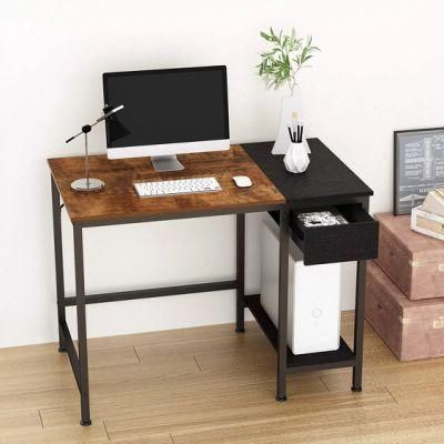 Computer Table with Drawers and 3 Tiers Black Board and Black Painting with Adjustable Rubber