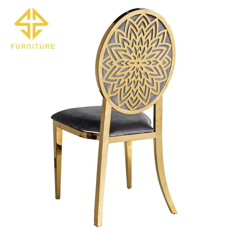 Modern Design Hotel Gold Stainless Steel Upholstered Hotel Chair