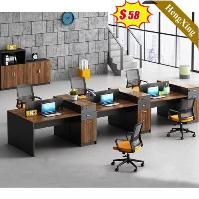 Modular 6 Person Modern Wooden Melamine Office Partition Table