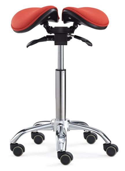 Popular Adjsutable Ergonomic Tilt Two Seat Saddle Stool