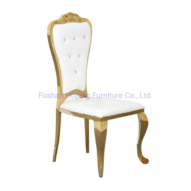 Wholesale Classic Furniture Gold Round Back Metal Sponge Wedding Chair Stainless Steel Dining Chair Modern Outdoor Home Living Dining Room Furniture Chair