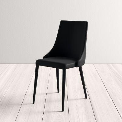 Modern Restaurant Hotel Home Furniture Cheap Faux Leather Black Dining Chair