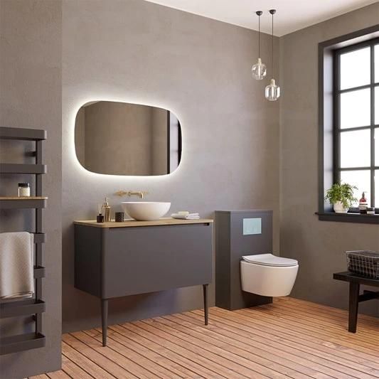 42inch Floor Mounted Simple Modern Light Luxury Bathroom Cabinet Bathroom Vanity with Ceramic Basin