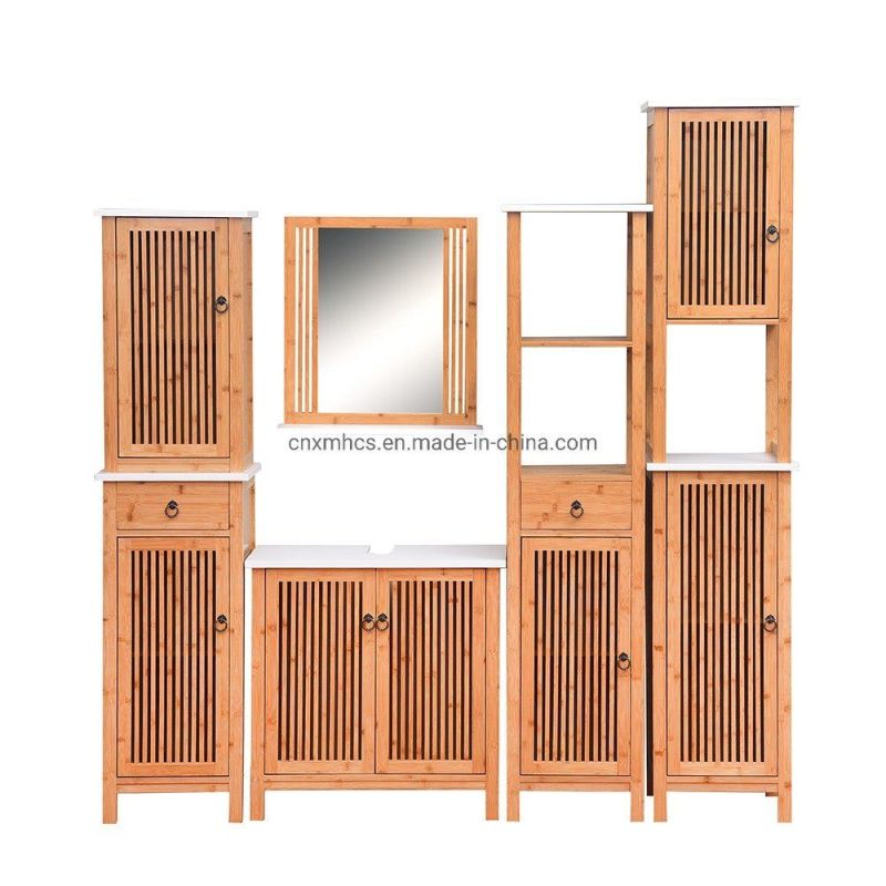 Modern Living Room Furniture Wooden High Side Cabinets with Drawers Bathroom Storage Cabinet Display Rack