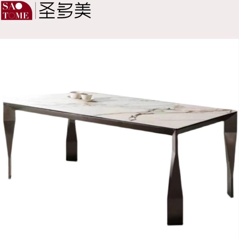 Modern Living Room Rock Board Furniture Four Legged Dining Table