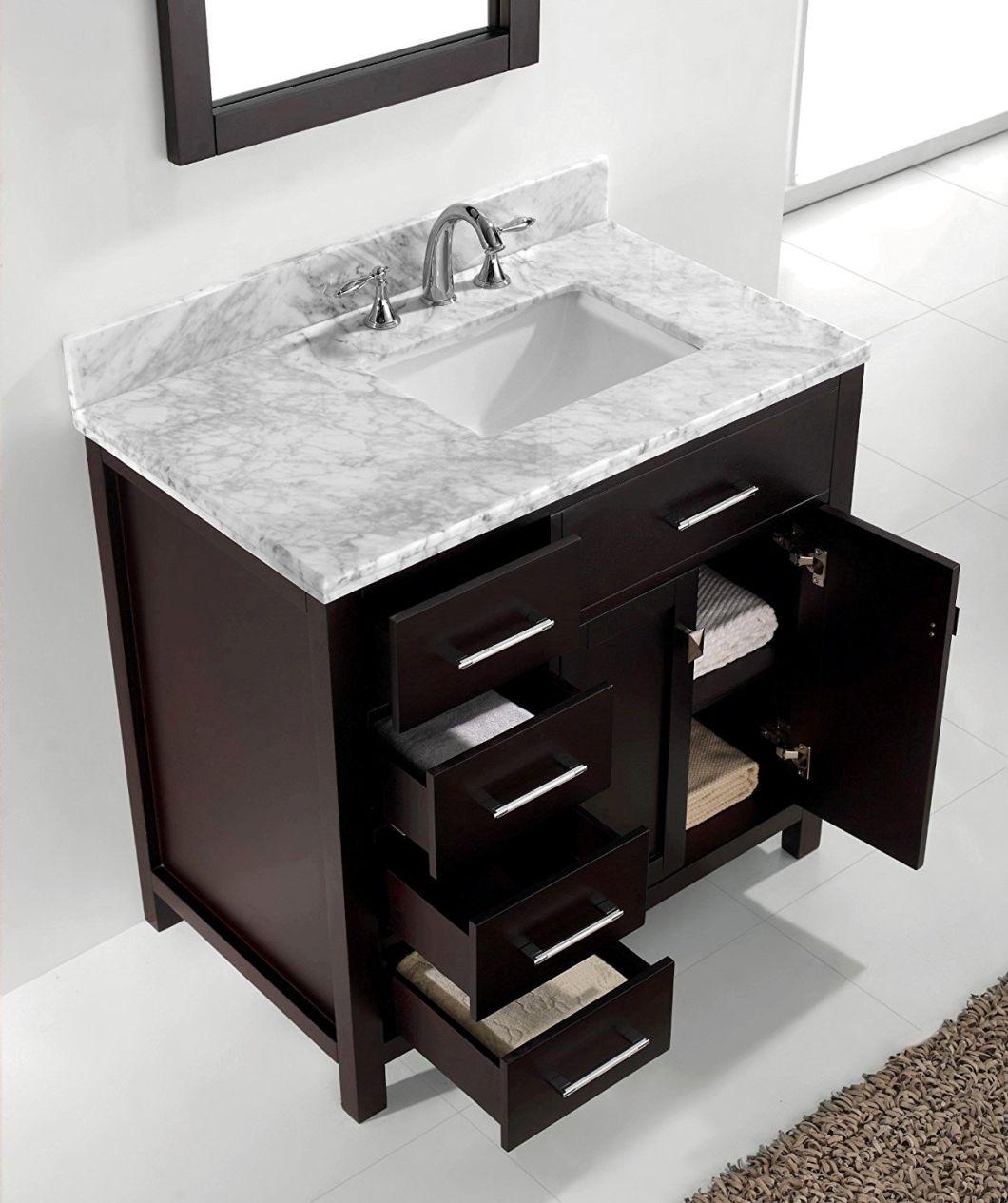 Espresso American Oak Wood Modern Bathroom Cabinet