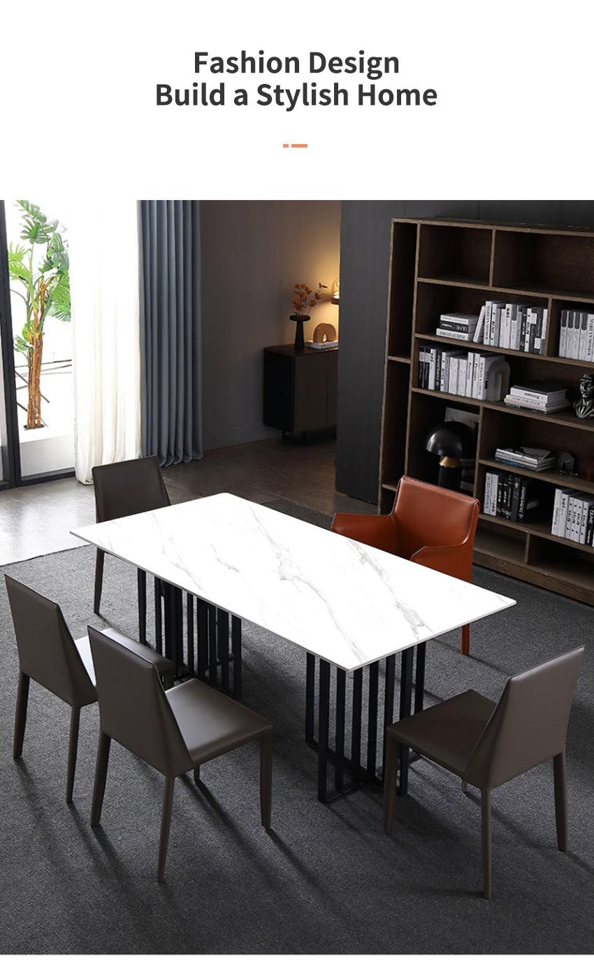 Modern Home Dinner Furniture Metal Frame Restaurant Marble Dining Table