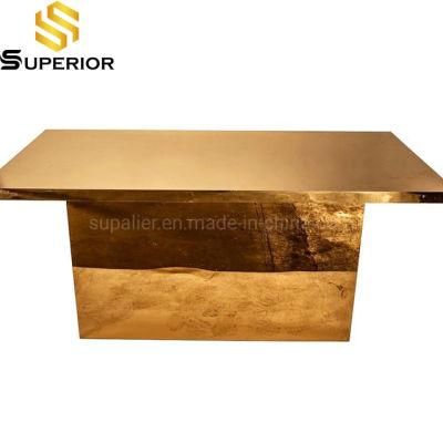 Factory Sale Royal Event Furniture Gold Metal Frame Dinner Table