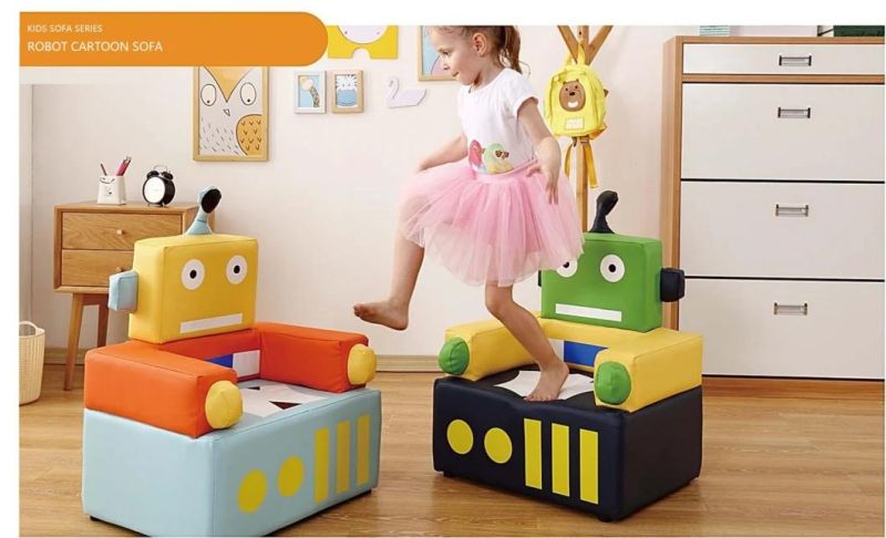 School Study Furniture, Children Furniture Set Sofa, Baby Leather Sofa, Day Care Center Sofa